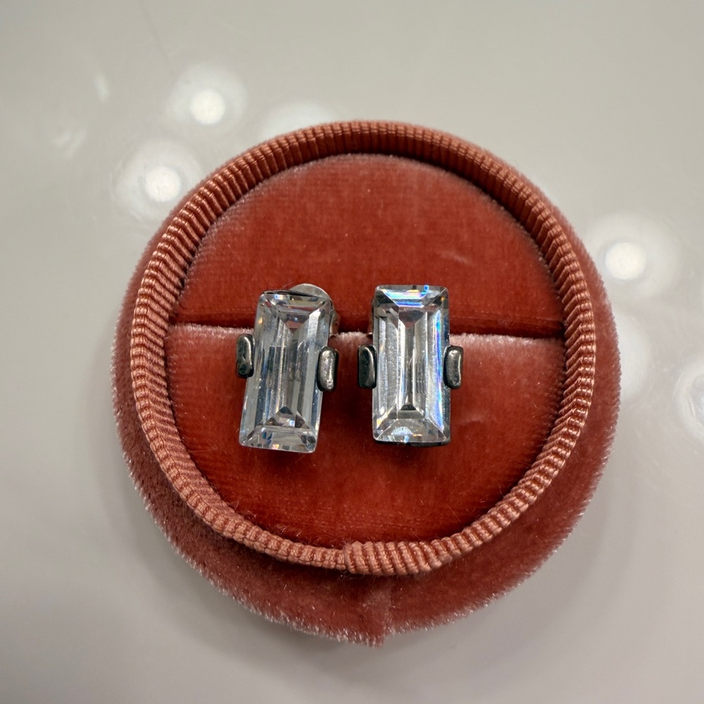 Elegant Silver Crystal Earrings